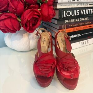 Valentino Women's Red Floral Heels